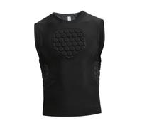 POGHYD Maglia a compressione imbottita da uomo, protezione for il torace, protezione dagli impatti, senza maniche, comoda, gilet a compressione for l'allenamento(XL)