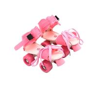 POGHYD Pattini a rotelle regolabili for bambini, doppia, facili da allenare, 4 ruote, for principianti, ragazzi e ragazze, regalo di compleanno(Pink)