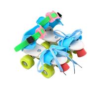POGHYD Pattini a rotelle regolabili for bambini, doppia, facili da allenare, 4 ruote, for principianti, ragazzi e ragazze, regalo di compleanno(Colorful Blue)