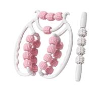 POGHYD Rullo massaggiante a 20 ruote portatile, multifunzionale, regalo da viaggio, con bastoncino massaggiante, rullo rilassante for collo, piedi e schiena, blu(Pink)