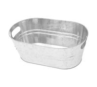 POGHYD Secchiello for il ghiaccio ovale classico, secchiello zincato, contenitore for bevande in metallo, grande contenitore ovale zincato for bevande for la casa, feste in piscina