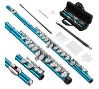 POGOLAB Flauti, Foro Chiuso C 16 Tasti, Flauto per Studenti Principianti Avanzati, con Kit di Pulizia per Flauto, Borsa per il Trasporto/Cinghia/Asta Sonda/Guanti/Grasso, Azzurro Cielo