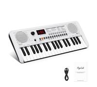 POGOLAB Mini Pianoforte Digitale, Pianoforte per Bambini con 37 Tasti, 40 Canzoni, 200 Suoni, 200 Ritmi, Tastiera Pianoforte con Uscita MIDI, Digital Keyboard Portatile (19,3x7,3x1,9 Pollici)(bianco)