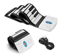 POGOLAB Pianoforte Pieghevole, 49 Roll up Piano con Altoparlante Stereo Integrato, 47 Toni, 14 Demo, 128 Rime, Portatile Tastiera Elettronica per Principianti