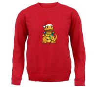 Pogona Natale Luci - Bambini Felpa con Cappuccio/Maglione - Draghi Lizard