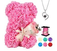 POHOMEGK Regali di San Valentino per Lei,Regali per Donne Orso on Rose,Compleanno Orso Fiore Rosa per Fidanzata,Regali di San Valentino per Donna,Regali d'Amore romantici Carini (Pink)