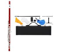 POHTYIT Flauto Flauto 16 Fori Chiusi nella Chiave del Flauto da Concerto in Do Trasversale con La Chiave dello Strumento A Fiato Professionale in Mi(Red)