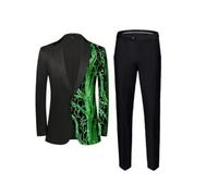 Pohullan Abito da uomo con paillettes, per matrimoni, balli, feste, palcoscenico, esibizioni, blazer e pantaloni, 4, L
