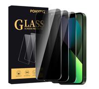 POHYPYZ Confezione da 3 pellicole protettive per la privacy per iPhone 13 Mini, 3 pellicole protettive per lo schermo della privacy, in vetro temperato anti-spia, durezza 9H, copertura completa