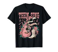 Poi Sing My Soul Pink Guitar Cowgirl Boot Christian Western Maglietta