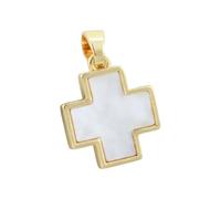 POIAFTETMA 14K Colore Oro Ottone Con Shell Cuore Stella Luna Croce Charrms Pendenti Collana Gioielli Fare Fai Da Te Forniture Accessori