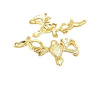 POIAFTETMA New 2026 10Pcs 18K Colore Oro Ottone Rami E Uccelli Collana Charrms C0innector Alta Per La Qualità Dei Monili Forniture Collana Orecchini Perfetto Per Regalo Per Occasioni Speciali