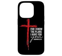 Poiché io conosco i piani che ho per te Geremia 29:11 Croce Custodia per iPhone 14 Pro