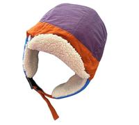 PoicVasd Cappello da cacciatore a blocchi di colore, antivento, foderato confortevole, per snowboard, alpinismo, uso quotidiano, imbottito, Viola, Taglia unica