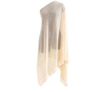 PoicVasd Sciarpa in chiffon con perle che bloccano i raggi UV, di grandi dimensioni, per spiaggia e viaggi, sciarpa in poliestere traspirante, Beige1E oro, Taglia unica