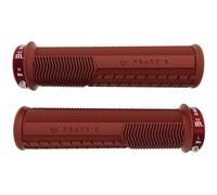 Peaty's Monarch Pro Mountain Bike Impugnature - Knurl per Controllo di Precisione, Dual Compound con Nucleo Ammortizzante, BMX, E-Bike & MTB - Sottile 30-32mm, Rosso Mattone