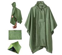 POIN PONCHO ATTRATTURA IN MAGLIO IN AUTTIVO RIUSABILE RIUPA CAPPE CHOODED PONCHO SURP TARP SUNMADE PER L'esercito da campeggio escursionistico per esterni per viaggiatore verde impermeabile
