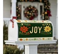 Poinsettia - Coperture magnetiche per cassetta delle lettere, decorazioni natalizie per cassetta postale con foglie floreali e foglie verdi per esterni, giardino, cortile, 45,7 x 53,3 cm