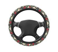 Poinsettia Holly Mistletoe Candy Canes Car Stretch Volante Coprivolante Universale 15 Pollici, Antiscivolo, Traspirante Per SUV Trucks