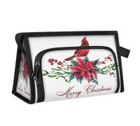 Poinsettia - Trousse da viaggio con fiori e uccelli, per donne, uomini, bambini, ragazze, ragazzi, uccelli di Natale, multiuso, per articoli da toeletta e articoli da toeletta, Colore, L, Organizer