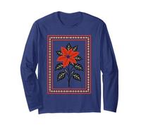 Poinstettia Flower Nordic Christmas Style Minimal Maglia a Manica