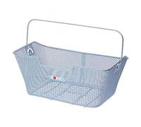 Point 05100500 - Cestino Posteriore per Bicicletta con Angoli smussati e Impugnatura ergonomica, 40 x 28 x 18 cm, Colore: Argento