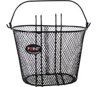Point 05102800 - Cestino Anteriore da Bicicletta da collegare al Manubrio, 25 x 16 x 16 cm, Colore: Nero