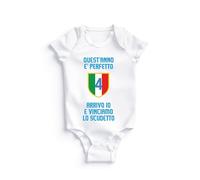 POINT. Body Neonato Personalizzato Napoli Campione - Quarto Scudetto, Nome Personalizzabile, 100% Cotone - Idea Regalo Bimbo/Bimba Tifosi Napoletani