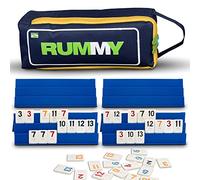 Point Games Gioco di Ramino Classico A Grandezza Naturale con Rastrelliere E Piastrelle Pieghevoli A 3 Livelli - Borsa da Viaggio in Tela Super Resistente - Ideale per L'apprendimento dei Bambini