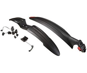 Point POLISPORT 8622100028 - Parafango Anteriore e Posteriore Cross Country Evo 2-Piece Universale per Bici da Strada e Trekking con Ruote da 26'', 27,5" e 29" en Color Nero