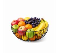 Point-Virgule Cesto di frutta in metallo, fruttieri da cucina moderni, nero ø 35 cm A15 cm