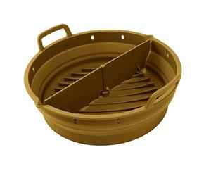 Point-Virgule Cesto in silicone per friggitrice ad aria, pieghevole, in silicone platino, perfetto per friggitrice ad aria Philips, Airfryer XXL, accessori per friggitrice ad aria, 15 x 15 x 9 cm