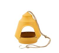 Point-Virgule Mangiatoia per uccelli da appendere, casetta per uccelli per balcone, mangiatoia per uccelli, Giallo ocra 18x18x15,5cm
