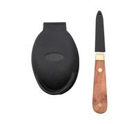 Point-Virgule Set di 2 coltelli da ostrica e supporto in legno, acciaio inox e plastica, 16 x 2,5 x 1,5 cm