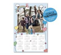 Point20.it - Calendario 2024 fotografico da parete personalizzato con foto 33x48 cm. - Ideali per famiglie, amici e regalo Natale, temi vari unicorni, animali foto fidanzati 12 mesi (Orsetti)