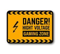 Point20.it - Gaming Zone targa decorativa in plastica decorazione da appendere per porta studenti sala giochi game danger entry camera da letto idea regalo streamer cameretta bambino bimbo (Modello 4)