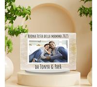 Point20.it - MomPlex targa personalizzata con foto, scritta, nome o dedica per la miglior mamma del mondo dai figli - in plexiglass trasparente con base inclusa - Cornice idea regalo personalizzato