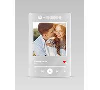 Point20.it MusicPlex con Codice Spotify - Targa musicale personalizzata con foto nomi e canzoni - stampa UV su Plexiglass trasparente - idea regalo per San Valentino e anniversario (20_x_30 cm)