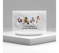 Point20.it - PapàPlex targa personalizzata con foto, scritta, nome o dedica per il miglior papà del mondo dai figli - in plexiglass trasparente con base inclusa - Cornice idea regalo personalizzato