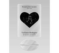 Point20.it - StarPlex - Idea Regalo Costellazione di Coppia personalizzata con Segno Zodiacale del Vostro Primo Incontro - Anniversario, ricorrenze, San Valentino (15x20 cm. - CON BASE, Bilancia)