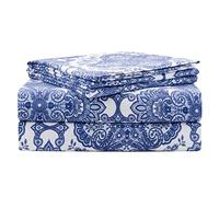 pointehaven 200 gsm Flannel Sheet Set, Twin, Printed, Alpine, Alpine Blue, King