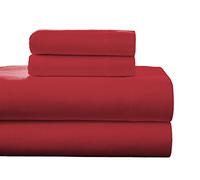 pointehaven Flanella Tasca Profonda Lenzuolo Set con Oversize Lenzuolo, Full, Rococo Red