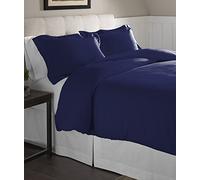 Pointehaven Set Copripiumino Oversize in Flanella, Letto Matrimoniale, Blu Navy, in Cotone