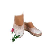 POIOZXD Mocassini da donna comodi e morbidi, mocassini ortopedici da donna in pelle traspirante carino Penny mocassini slip on ballerina, rosa, 35 EU