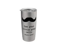 POIROT, USA LE TUE PICCOLE CELLULE GRIGIE, LIBRI Bicchiere termico in acciaio inox doppia parete