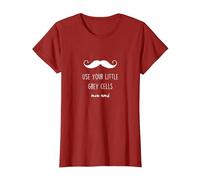 Poirot Use Your Little Grey Cells Maglietta, Donna, Mirtillo Rosso, XL