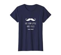 Poirot Use Your Little Grey Cells Maglietta, Donna, Navy, L