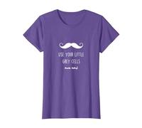 Poirot Use Your Little Grey Cells Maglietta, Donna, Viola mélange, XXL