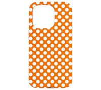 Pois arancione e bianco per donne e ragazze a pois Custodia per iPhone 15 Pro