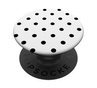 Pois bianchi e neri per donne e ragazze a pois PopSockets PopGrip Adesivo